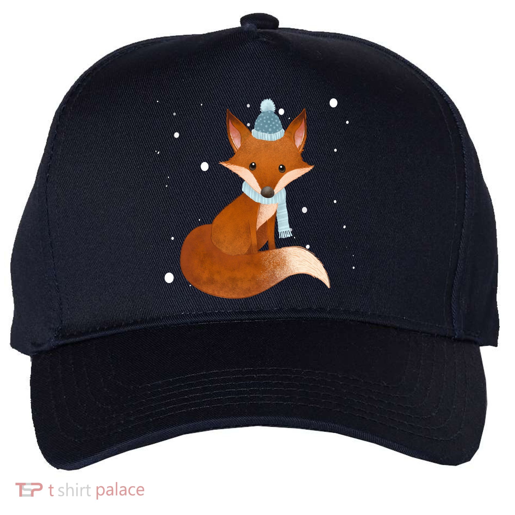 Winter Fox Cute Five-Panel Snapback Cap