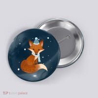Winter Fox Cute Button thumb 0