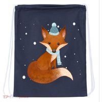 Winter Fox Cute Drawstring Bag thumb 0
