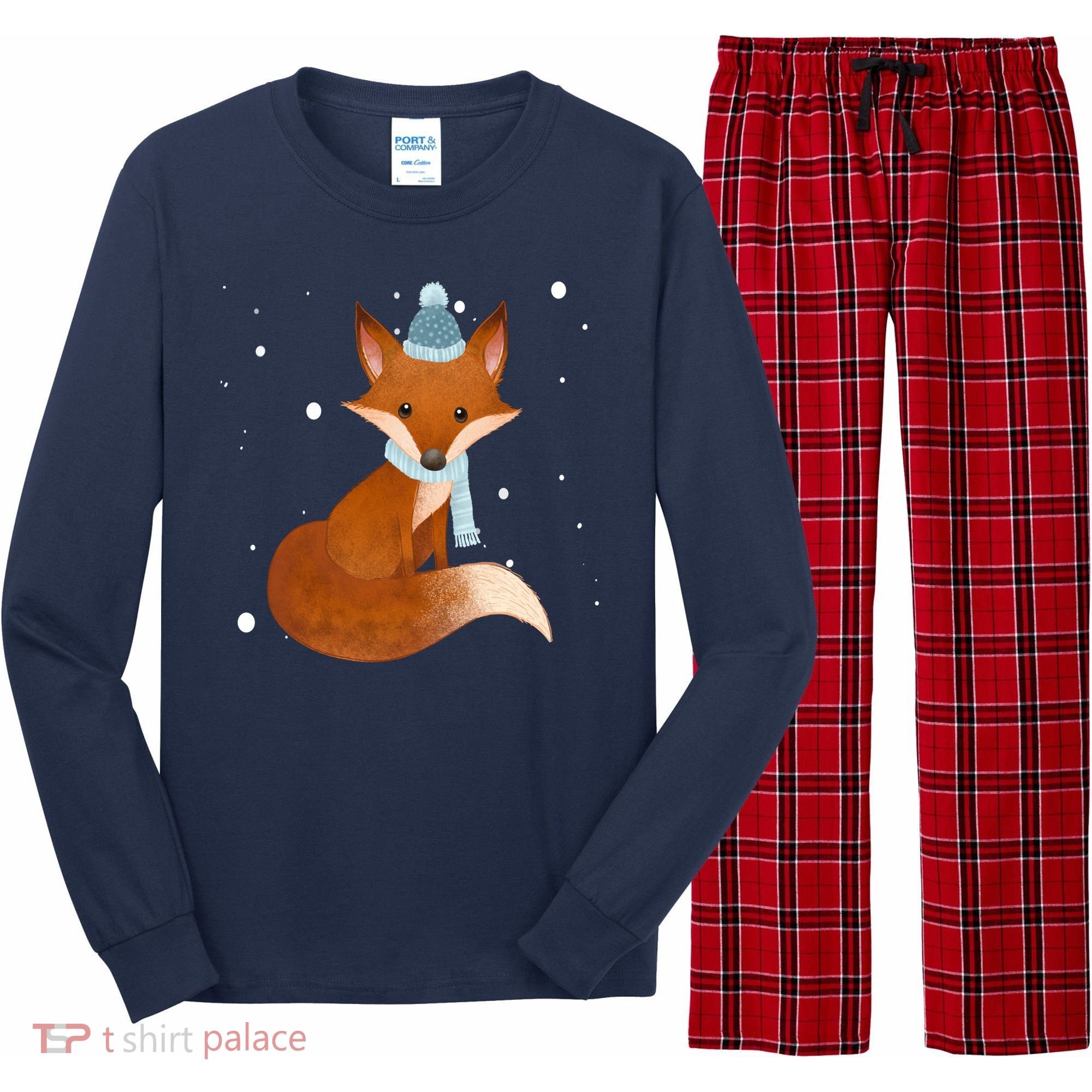 Winter Fox Cute Long Sleeve Pajama Set