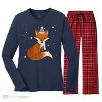 Winter Fox Cute Women's Long Sleeve Flannel Pajama Set  thumb 0