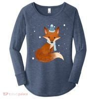 Winter Fox Cute Women's Perfect Tri Tunic Long Sleeve Shirt thumb 0
