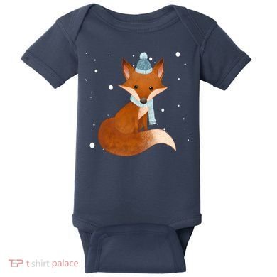 Winter Fox Cute Baby Bodysuit