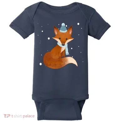 Winter Fox Cute Baby Bodysuit