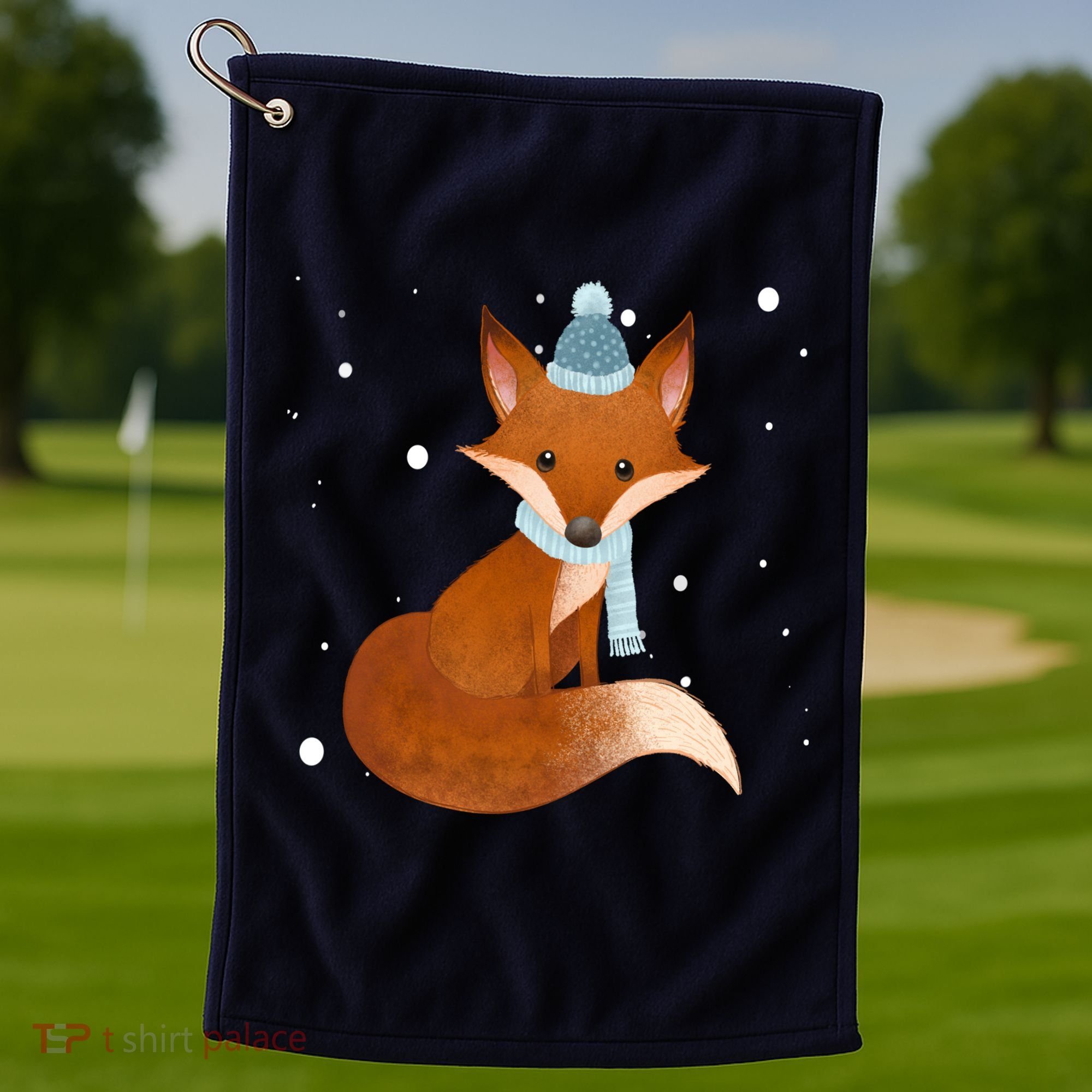 Winter Fox Cute Golf Towel