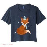 Winter Fox Cute Women's Crop Top Tee thumb 0