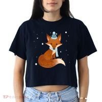 Winter Fox Cute Women's Crop Top Tee thumb 2