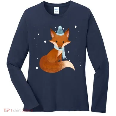 Winter Fox Cute Women's Long Sleeve Shirt