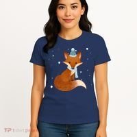 Winter Fox Cute Women's T-Shirt thumb 4