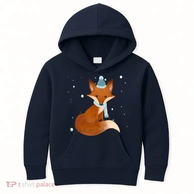Winter Fox Cute Kids Hoodie