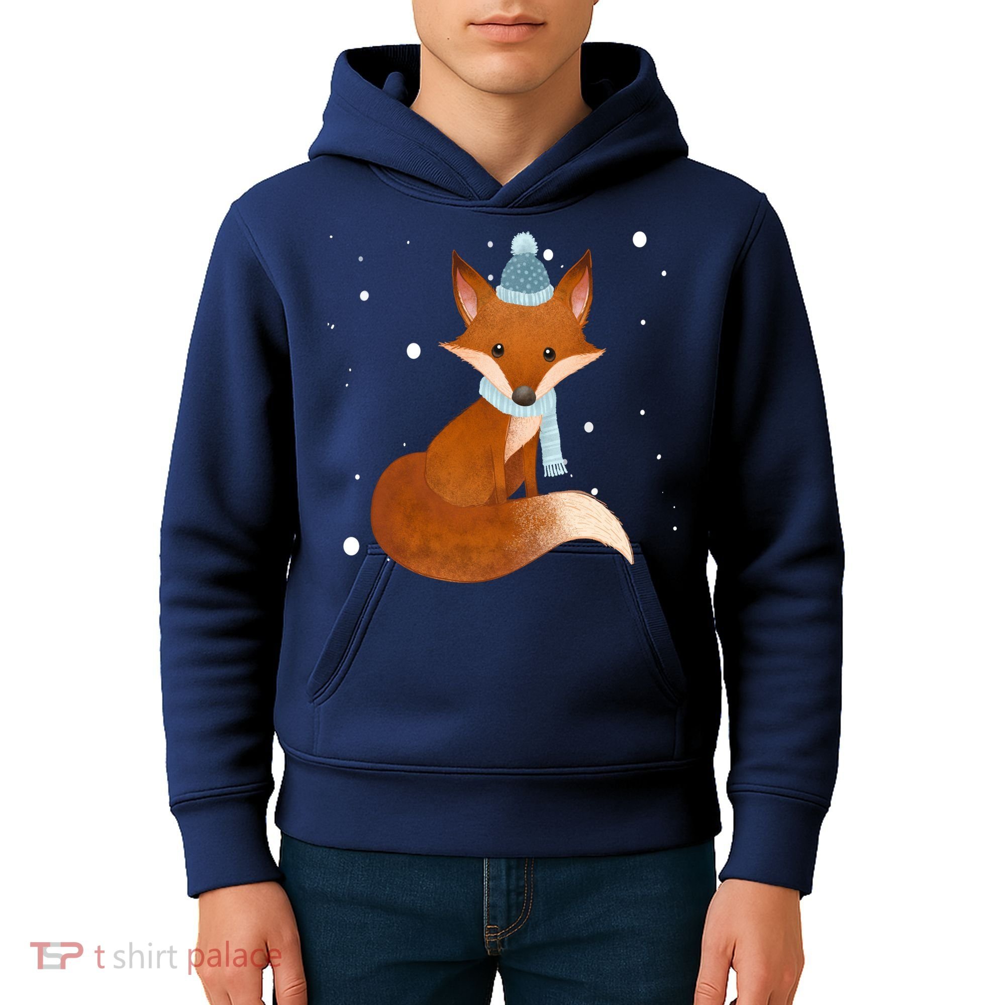 Winter Fox Cute Kids Hoodie