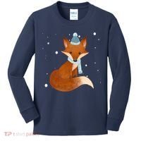 Winter Fox Cute Kids Long Sleeve Shirt thumb 0