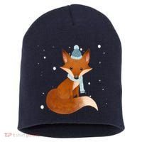 Winter Fox Cute Short Acrylic Beanie thumb 0