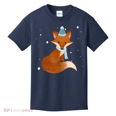 Winter Fox Cute Kids T-Shirt