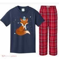 Winter Fox Cute Kids Plaid Pajama Set thumb 0