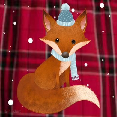 Winter Fox Cute Men's Flannel Plaid Pajama Pants