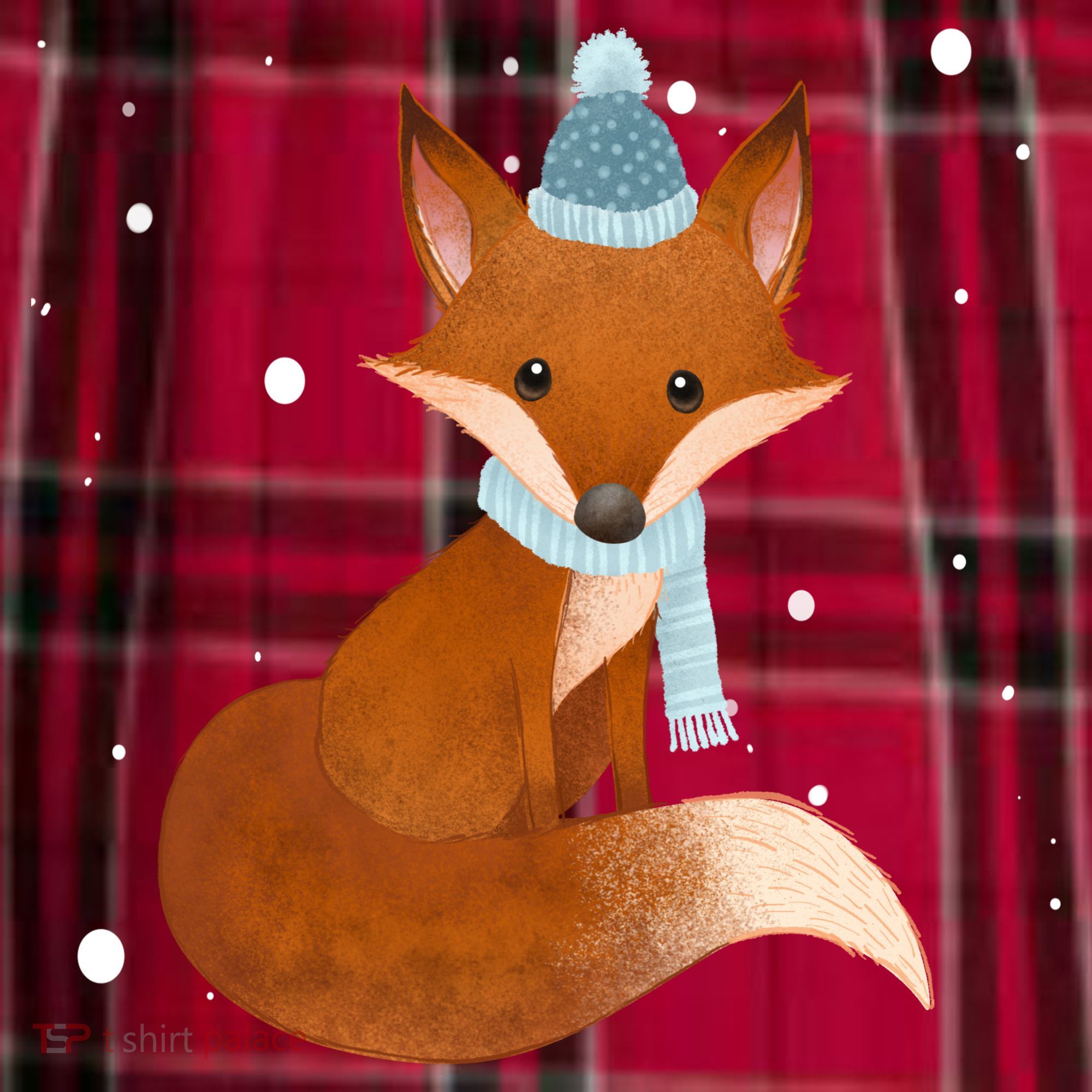 Winter Fox Cute Women's Flannel Plaid Pajama Pants