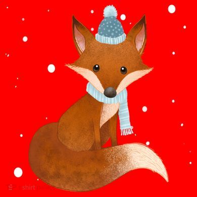 Winter Fox Cute Santa Hat