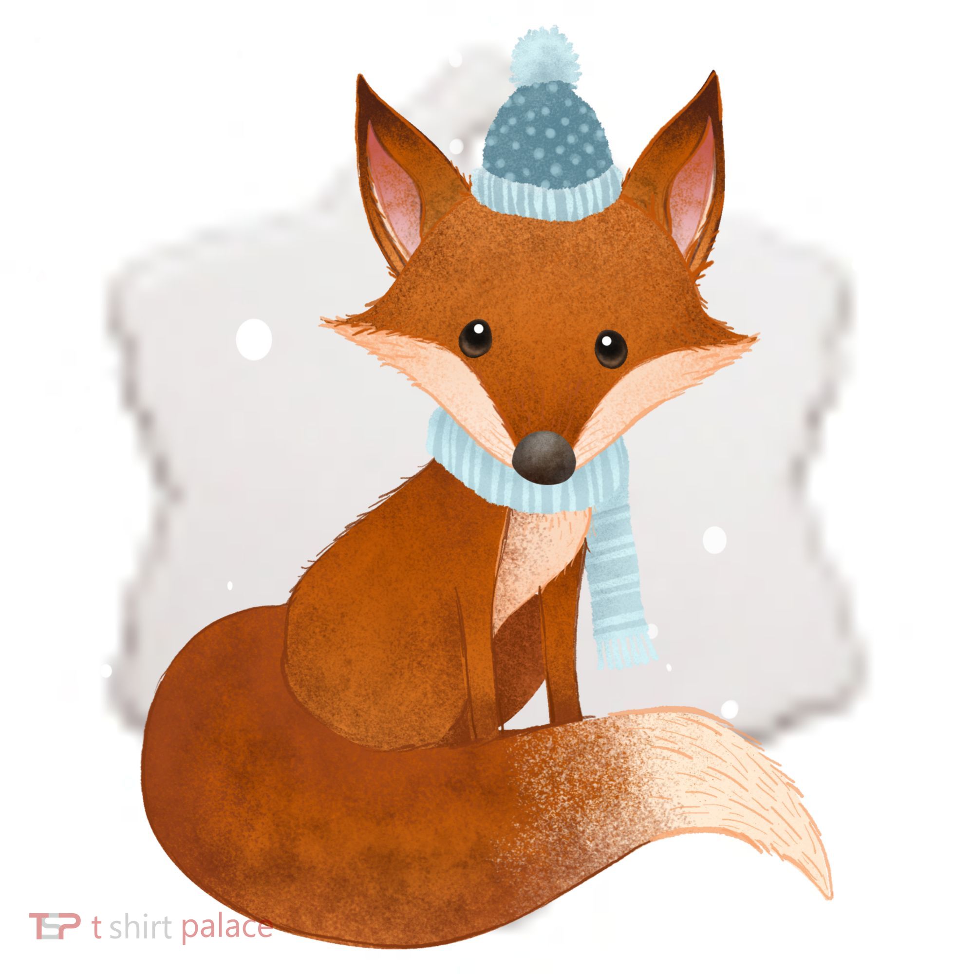 Winter Fox Cute Ceramic Ornament