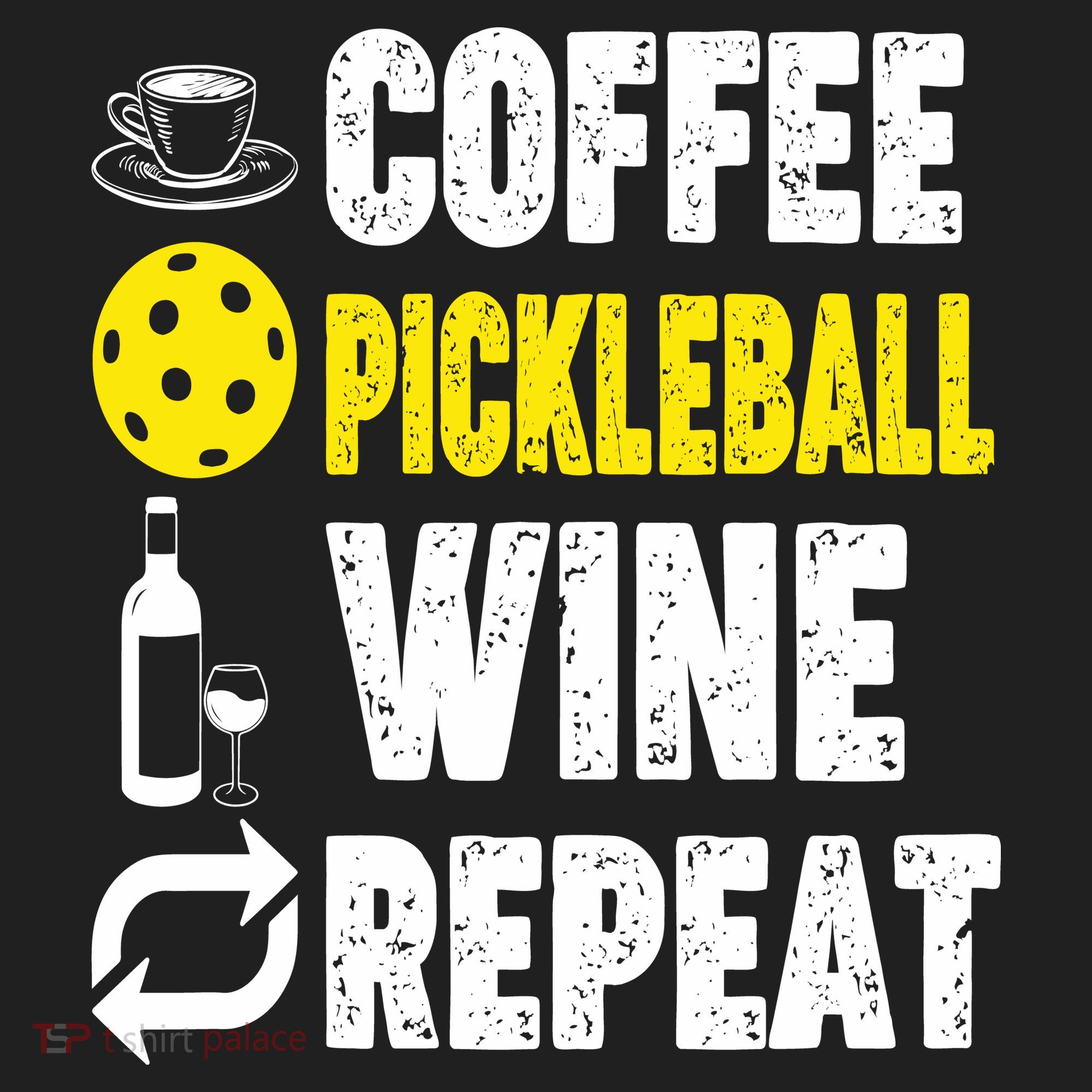  Funny Coffee Pickleball Wine Repeat Gift Women's Sweatshirt