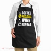  Funny Coffee Pickleball Wine Repeat Gift Apron thumb 2