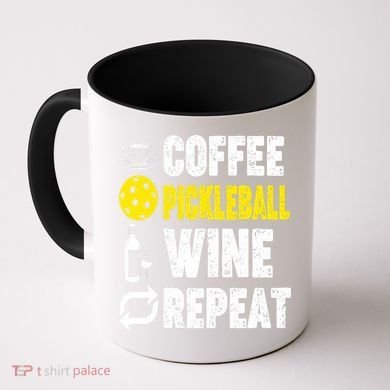  Funny Coffee Pickleball Wine Repeat Gift Coffee Mug