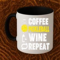  Funny Coffee Pickleball Wine Repeat Gift Coffee Mug thumb 2