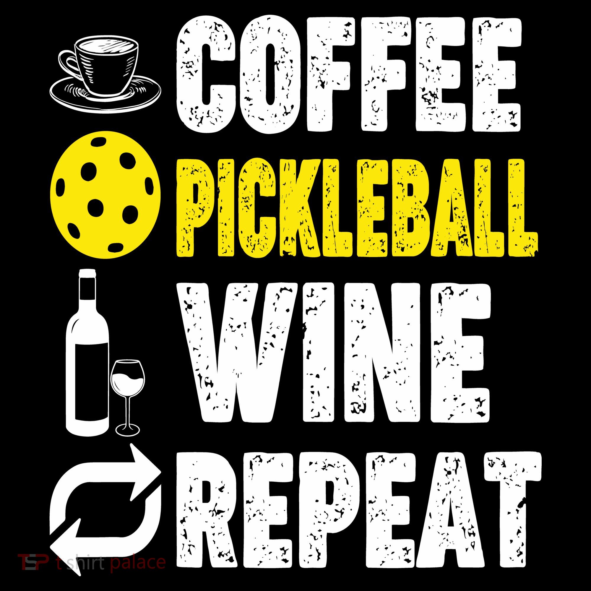  Funny Coffee Pickleball Wine Repeat Gift Coffee Mug