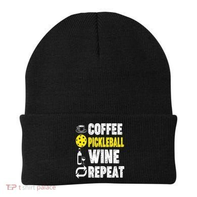  Funny Coffee Pickleball Wine Repeat Gift Beanie