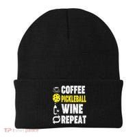  Funny Coffee Pickleball Wine Repeat Gift Beanie thumb 0