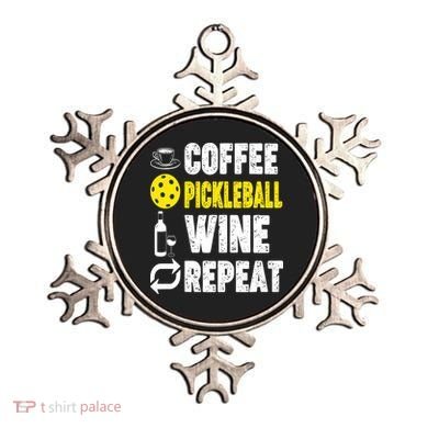  Funny Coffee Pickleball Wine Repeat Gift Ornament