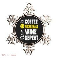  Funny Coffee Pickleball Wine Repeat Gift Ornament thumb 0