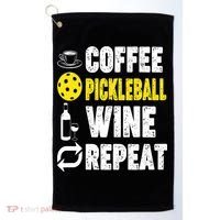  Funny Coffee Pickleball Wine Repeat Gift Golf Towel thumb 0