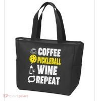  Funny Coffee Pickleball Wine Repeat Gift Tote Bag thumb 3