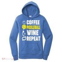  Funny Coffee Pickleball Wine Repeat Gift Women's Hoodie thumb 0