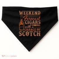 Weekend Forecast Cigars With Chance Of Scotch Dad Father USA-Made Doggie Bandana thumb 0