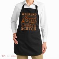 Weekend Forecast Cigars With Chance Of Scotch Dad Father Apron thumb 2