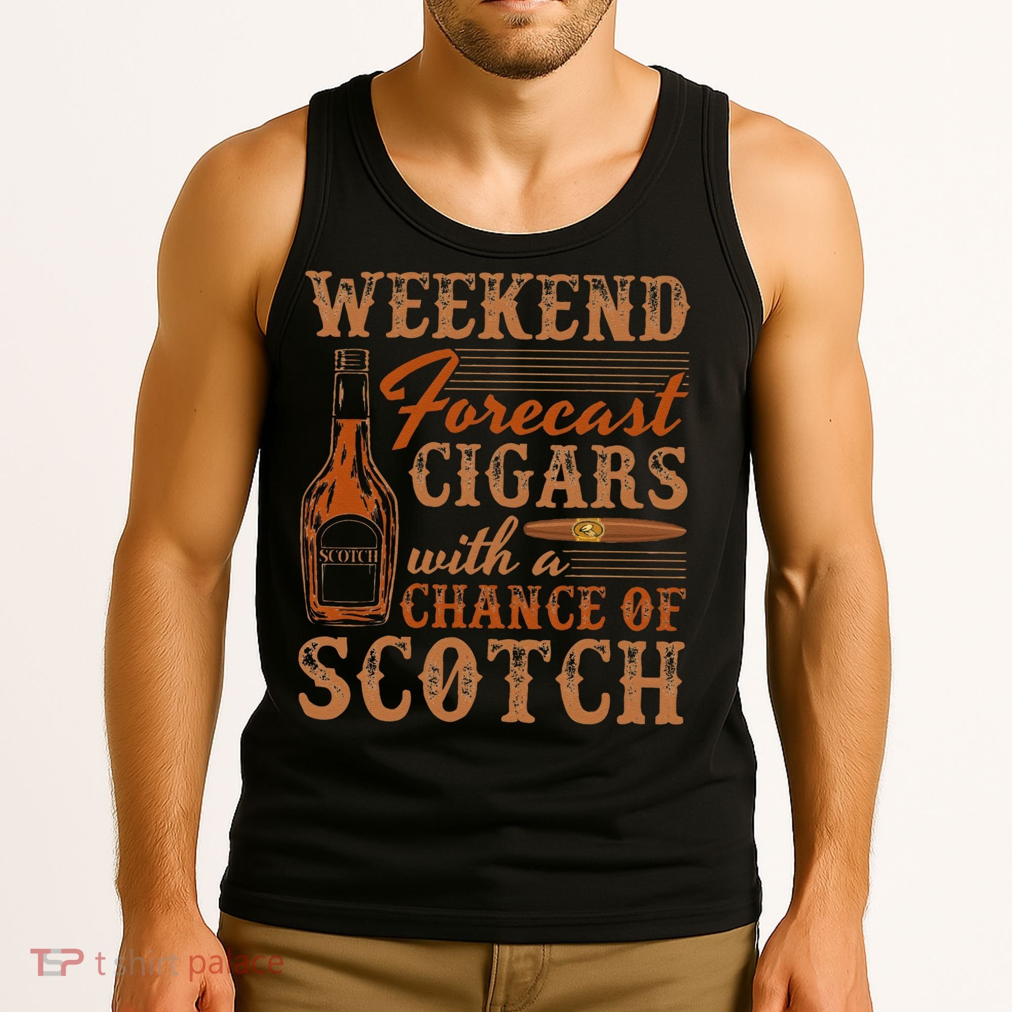 Weekend Forecast Cigars With Chance Of Scotch Dad Father Tank Top