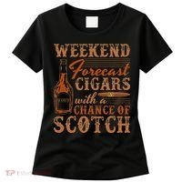 Weekend Forecast Cigars With Chance Of Scotch Dad Father Women's T-Shirt thumb 0