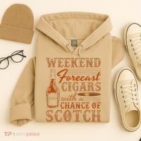 Weekend Forecast Cigars With Chance Of Scotch Dad Father Hoodie thumb 4