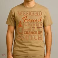 Weekend Forecast Cigars With Chance Of Scotch Dad Father T-Shirt thumb 3