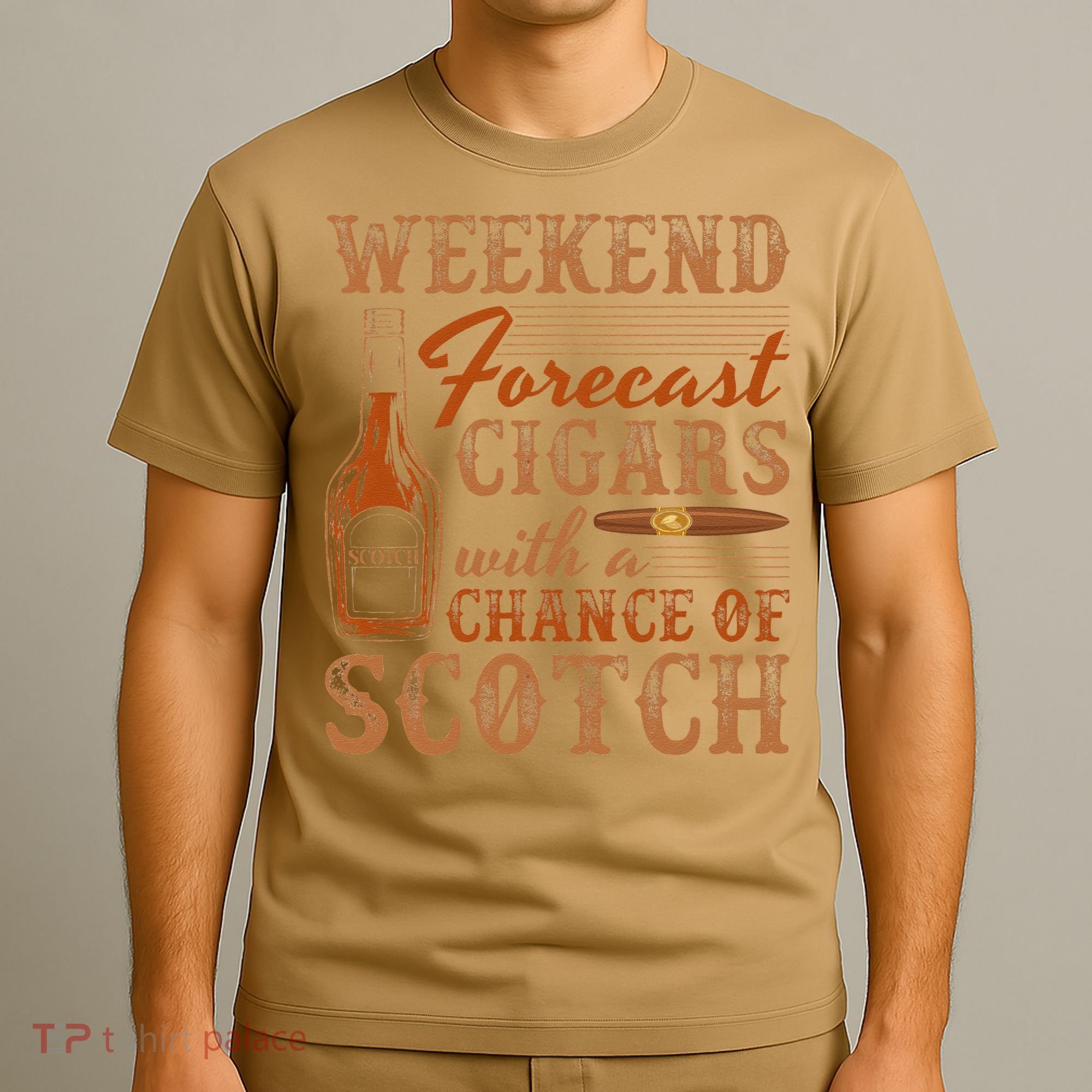 Weekend Forecast Cigars With Chance Of Scotch Dad Father T-Shirt