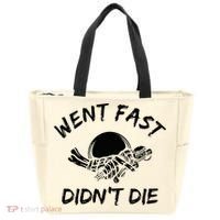 Went Fast DidnT Die Funny Race Car Dirt Bike Racing Tote Bag thumb 0