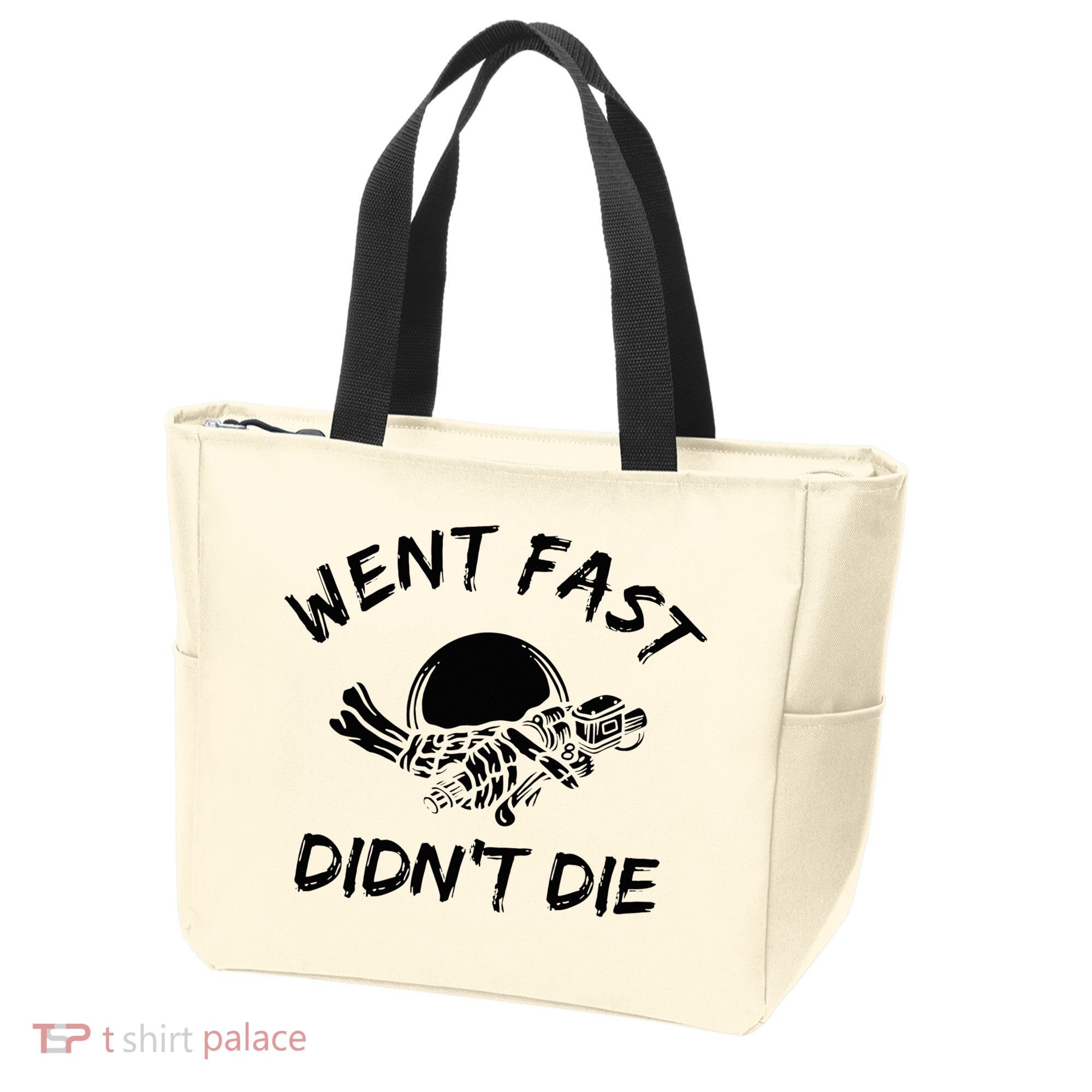 Went Fast DidnT Die Funny Race Car Dirt Bike Racing Tote Bag