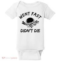 Went Fast DidnT Die Funny Race Car Dirt Bike Racing Baby Bodysuit thumb 0