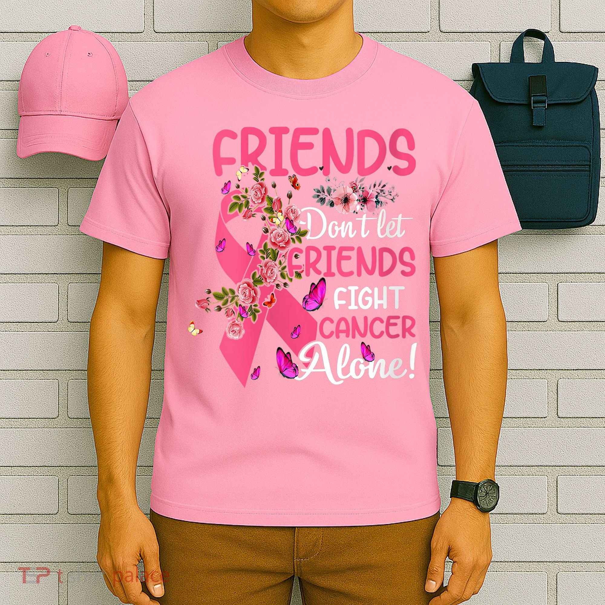 Womens Friends Don't Let Friends Fight Breast Cancer Alone Gifts T-Shirt