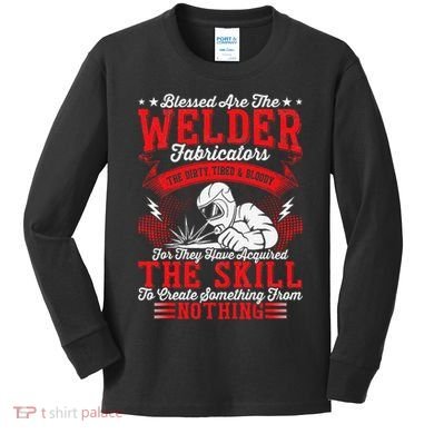Welder Fabricators Funny Welders Welding Backside Kids Long Sleeve Shirt