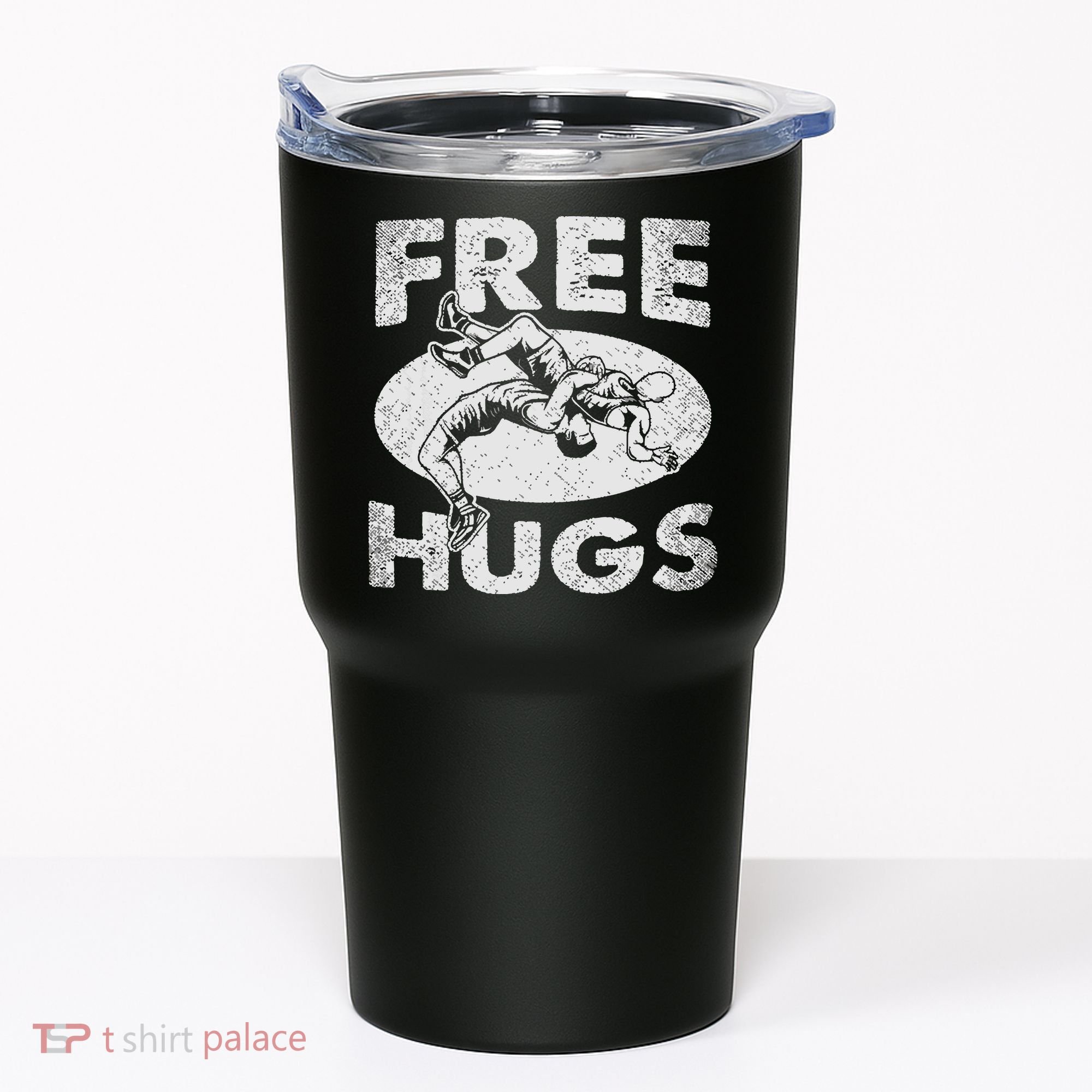 Wrestling Funny Free Hugs Wrestling Tumbler