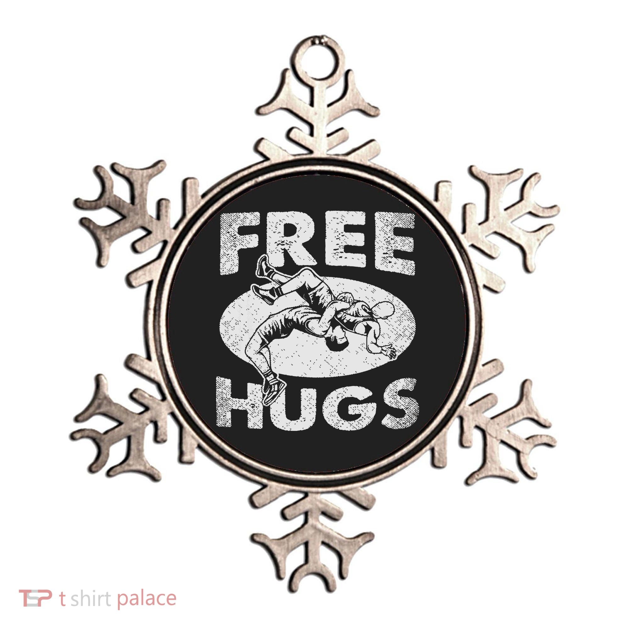 Wrestling Funny Free Hugs Wrestling Ornament