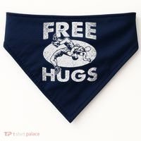 Wrestling Funny Free Hugs Wrestling USA-Made Doggie Bandana thumb 0
